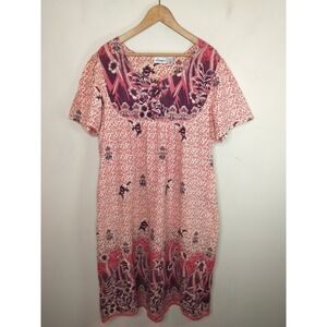 Loungees Floral Cotton House Dress Cotton Midi Muumuu